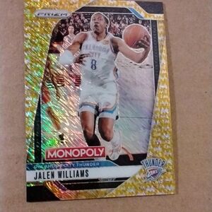 2024-25 Prizm Monopoly Thunder Jalen Williams Gold Money Shimmer /500 No. 108